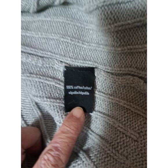 Calvin Klein Women's Cozy Cardigan Sweater Grey Size Md Fit and Flare Cable Knit - Picture 10 of 10